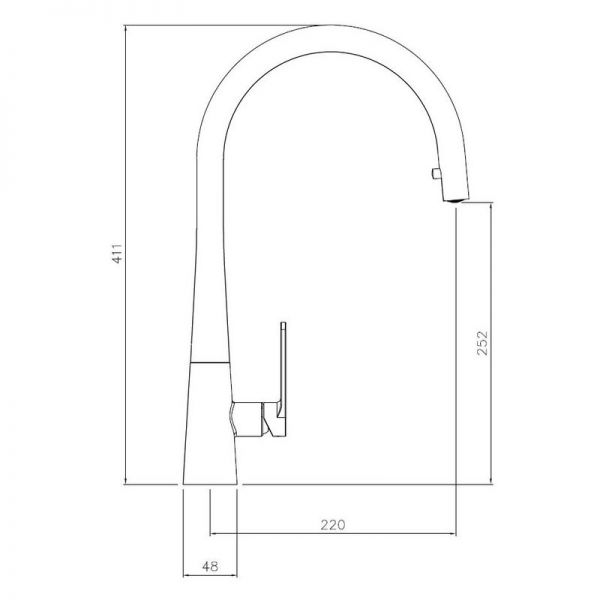 Abode Coniq R Single Lever Brushed Nickel Monobloc Kitchen Mixer Tap with Pull Out Spout #3