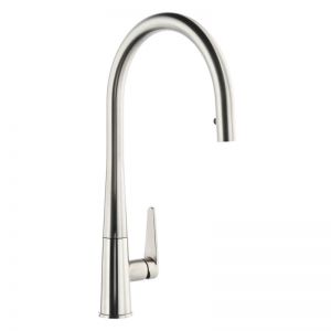 Abode Coniq R Single Lever Brushed Nickel Monobloc Kitchen Mixer Tap with Pull Out Spout