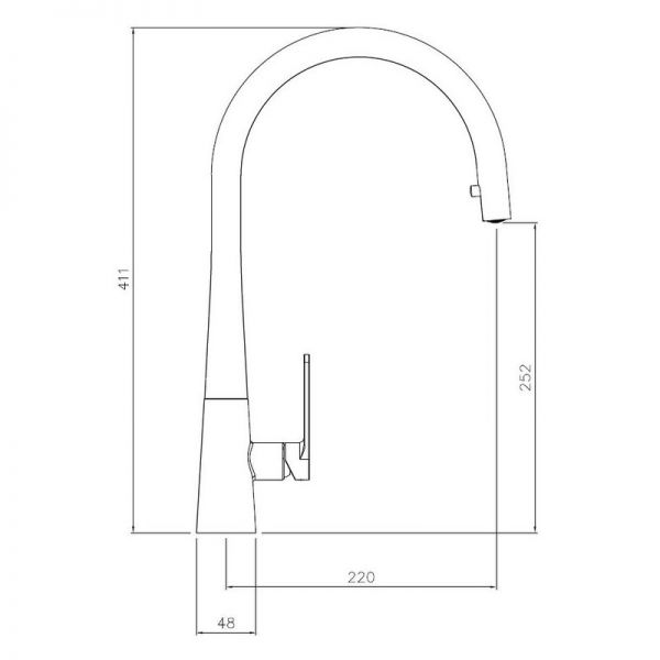 Abode Coniq R Single Lever Matt Black Monobloc Kitchen Mixer Tap with Pull Out Spout #3