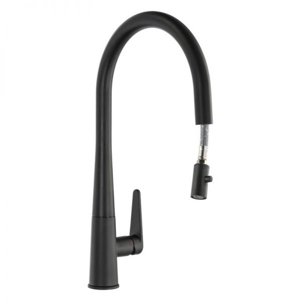 Abode Coniq R Single Lever Matt Black Monobloc Kitchen Mixer Tap with Pull Out Spout #2