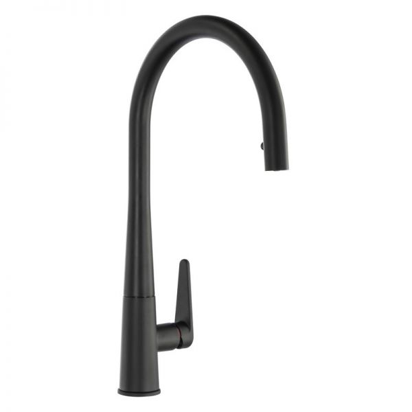Abode Coniq R Single Lever Matt Black Monobloc Kitchen Mixer Tap with Pull Out Spout