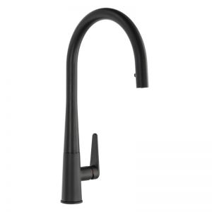 Abode Coniq R Single Lever Matt Black Monobloc Kitchen Mixer Tap with Pull Out Spout