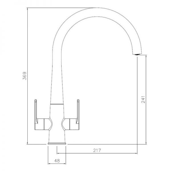 Abode Coniq R Dual Lever Brushed Nickel Monobloc Kitchen Mixer Tap #2