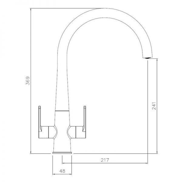 Abode Coniq R Dual Lever Matt Black Monobloc Kitchen Mixer Tap #2