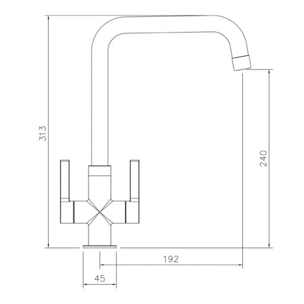 Abode Pico Quad Dual Lever Brushed Nickel Kitchen Mixer Tap #2