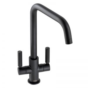 Abode Globe Quad Dual Lever Matt Black Kitchen Mixer Tap