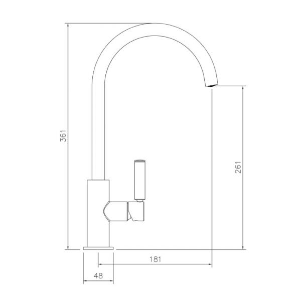 Abode Globe Single Lever Matt Black Kitchen Mixer Tap #6