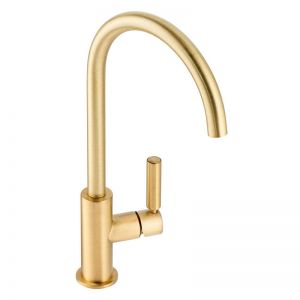 Abode Globe Single Lever Brushed Brass Kitchen Mixer Tap