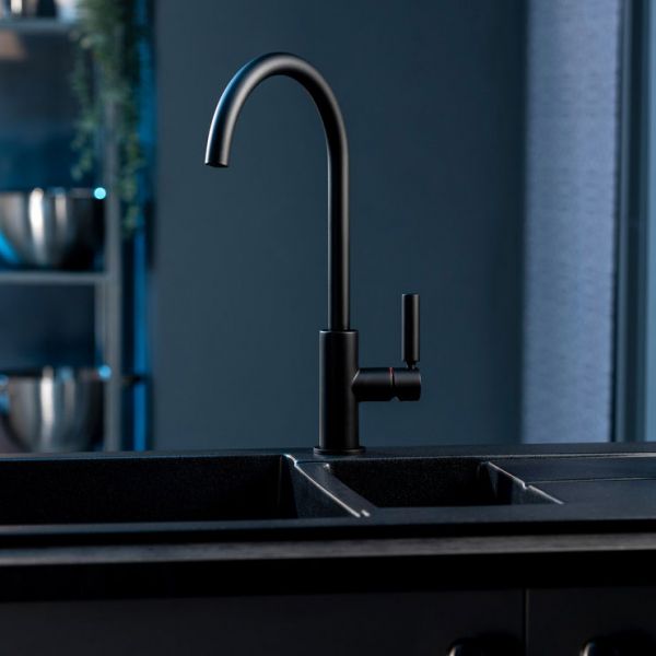 Abode Globe Single Lever Matt Black Kitchen Mixer Tap #4