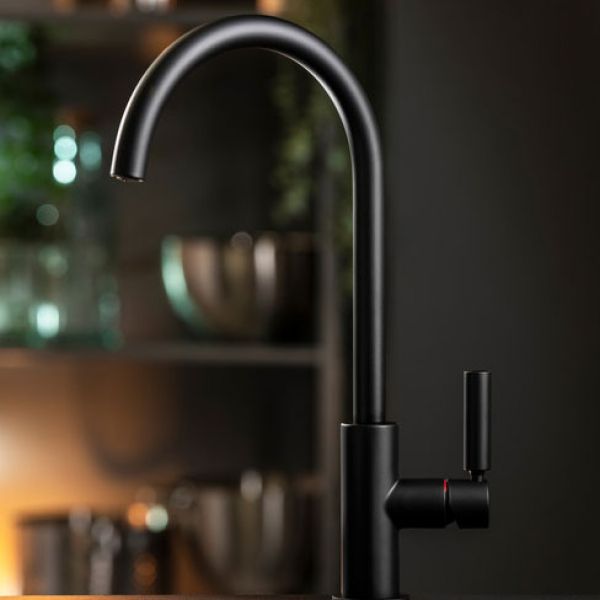 Abode Globe Single Lever Matt Black Kitchen Mixer Tap #2