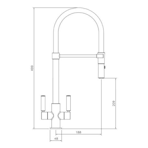 Abode Globe Brushed Nickel Professional Monobloc Kitchen Mixer Tap #4