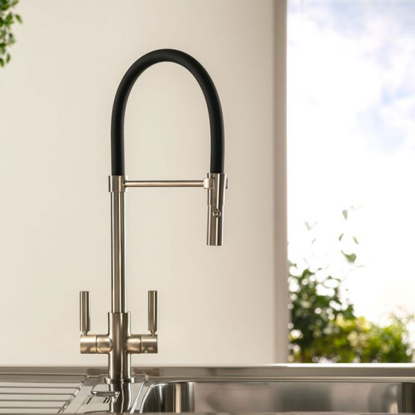 Abode Globe Brushed Nickel Professional Monobloc Kitchen Mixer Tap #2