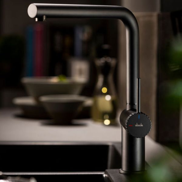 Abode Fraction Single Lever Matt Black Kitchen Mixer Tap #3