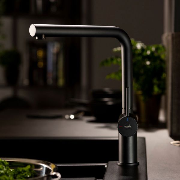 Abode Fraction Single Lever Matt Black Kitchen Mixer Tap #2