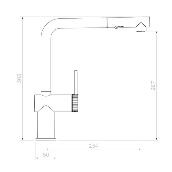 Abode Fraction Single Lever Matt Black Kitchen Mixer Tap with Pull Out Spout #3