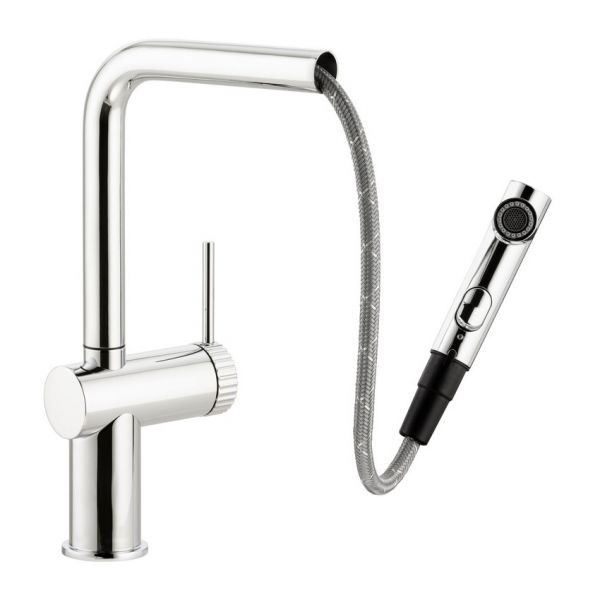 Abode Fraction Single Lever Chrome Kitchen Mixer Tap with Pull Out Spout #2