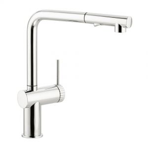 Abode Fraction Single Lever Chrome Kitchen Mixer Tap with Pull Out Spout
