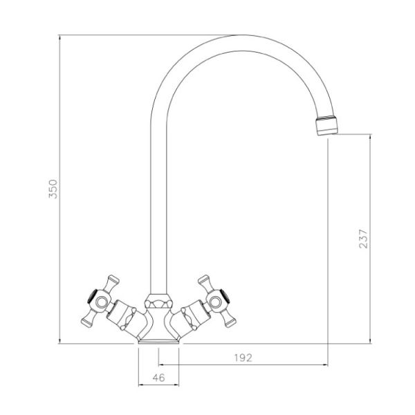 Abode Burford Antique Brass Monobloc Kitchen Mixer Tap #4