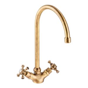 Abode Burford Antique Brass Monobloc Kitchen Mixer Tap