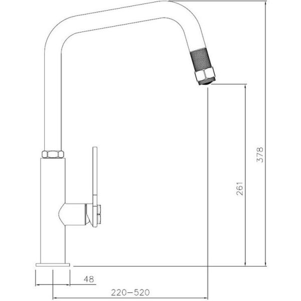 Abode Hex Antique Brass and Matt Black Monobloc Kitchen Mixer Tap with Pullout #2