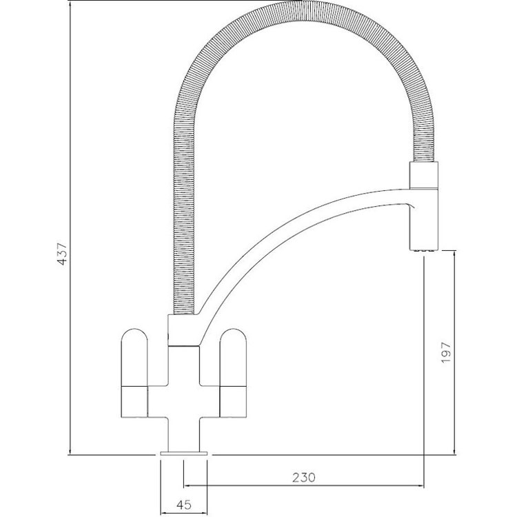 Abode Genio Matt Black Semi Professional Kitchen Mixer Pull Out Tap