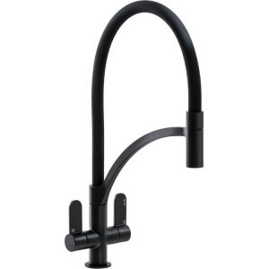 Abode Genio Matt Black Semi Professional Kitchen Mixer Pull Out Tap