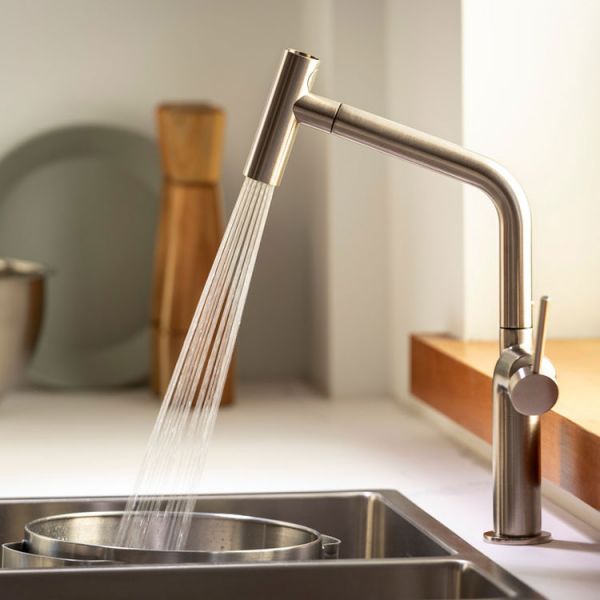 Abode Tubist T Single Lever Chrome Monobloc Kitchen Mixer Tap with Pullout Spout #3