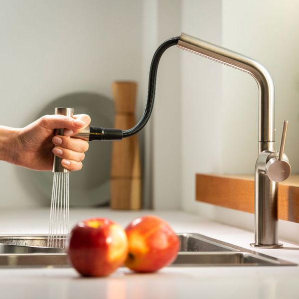 Abode Tubist T Single Lever Chrome Monobloc Kitchen Mixer Tap with Pullout Spout #5