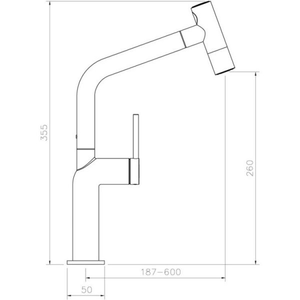 Abode Tubist T Single Lever Chrome Monobloc Kitchen Mixer Tap with Pullout Spout #7