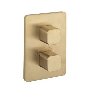 Crosswater Atoll Crossbox Brushed Brass Single Outlet Thermostatic Shower Valve