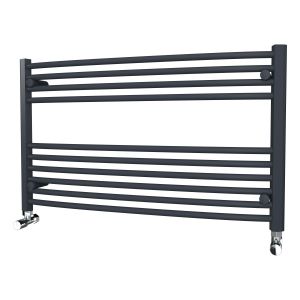Riviera Neo 600 x 1000 Anthracite Curved Ladder Towel Rail