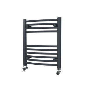 Riviera Neo 600 x 500 Anthracite Curved Ladder Towel Rail