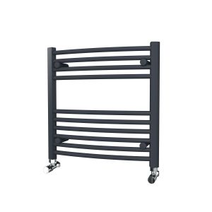 Riviera Neo 600 x 600 Anthracite Curved Ladder Towel Rail