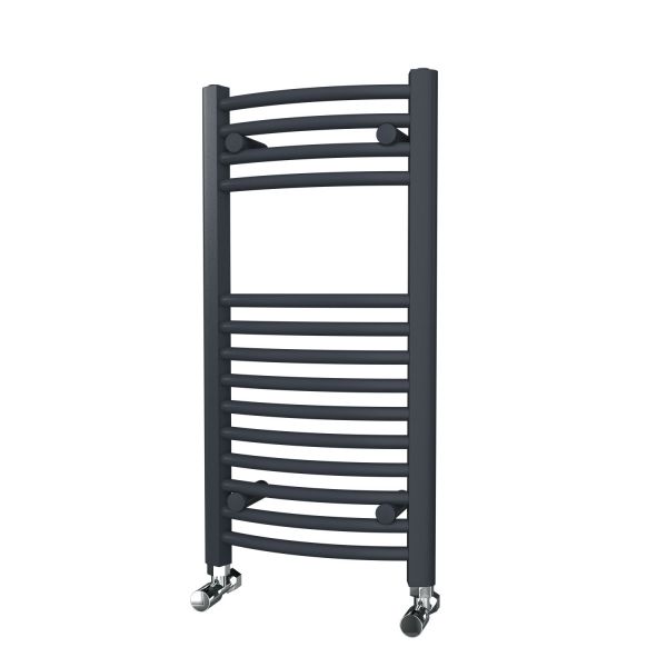 Riviera Neo 800 x 400 Anthracite Curved Ladder Towel Rail