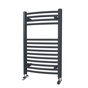 Riviera Neo 800 x 500 Anthracite Curved Ladder Towel Rail