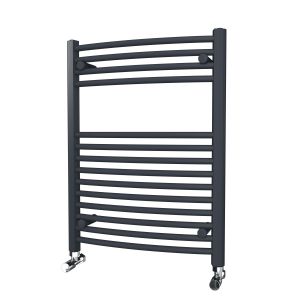 Riviera Neo 800 x 600 Anthracite Curved Ladder Towel Rail