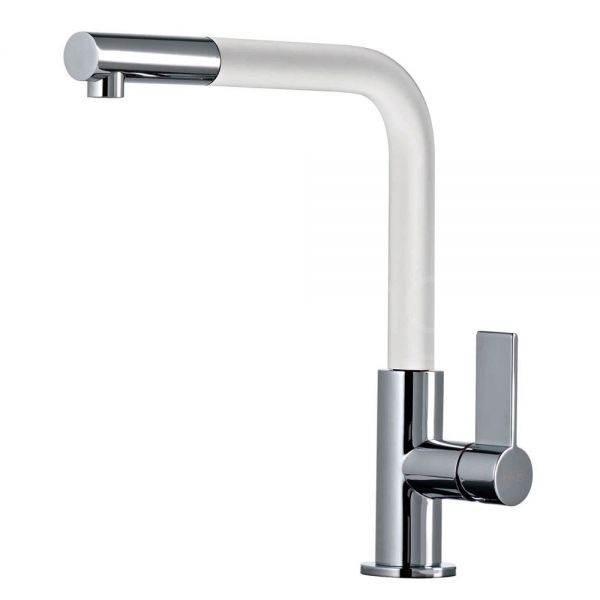 Clearwater Auriga Single Lever Chrome and White Pull Out Kitchen Sink Mixer Tap