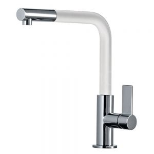 Clearwater Auriga Single Lever Chrome and White Pull Out Kitchen Sink Mixer Tap