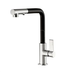 Clearwater Auriga Single Lever Chrome and Black Pull Out Kitchen Sink Mixer Tap