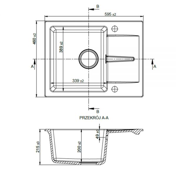 Reginox Avignon Pure White Inset Single Bowl Granite Kitchen Sink 595 x 460mm #2