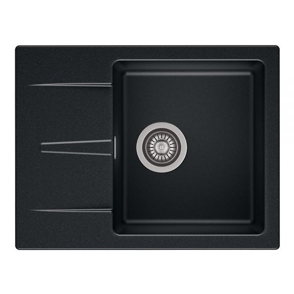 Reginox Avignon Black 1 Bowl Granite Kitchen Sink 595 x 460mm