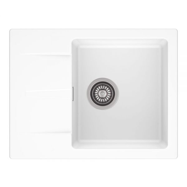 Reginox Avignon White 1 Bowl Granite Kitchen Sink 595 x 460mm
