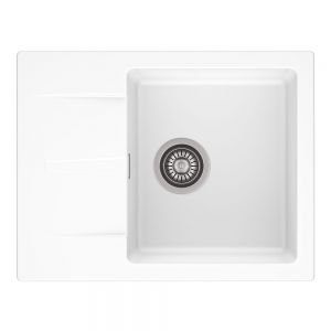 Reginox Avignon White 1 Bowl Granite Kitchen Sink 595 x 460mm