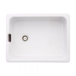 Abode Belfast Single Bowl White Ceramic Kitchen Sink