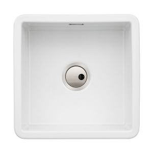 Abode Sandon Undermount or Inset Single Bowl White Ceramic Kitchen Sink