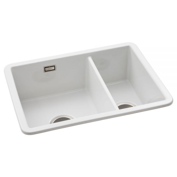 Abode Sandon Undermount or Inset 1.5 Bowl White Ceramic Kitchen Sink #2