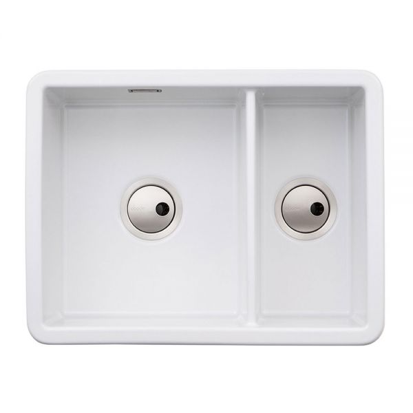 Abode Sandon Undermount or Inset 1.5 Bowl White Ceramic Kitchen Sink