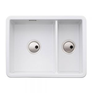 Abode Sandon Undermount or Inset 1.5 Bowl White Ceramic Kitchen Sink
