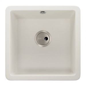 Abode Matrix SQ GR15 Undermount or Inset Single Bowl White Granite Kitchen Sink
