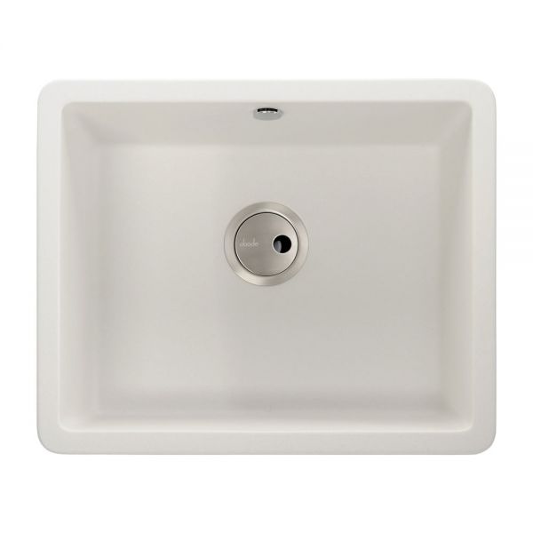 Abode Matrix SQ GR15 Undermount or Inset Large Single Bowl White Granite Kitchen Sink
